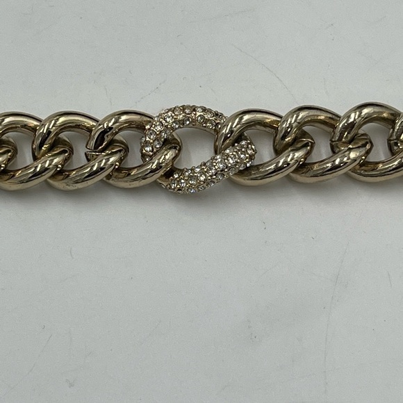 Victoria Secret Chunky Chain Bracelet Angel Wings Pave Crystals Gold Tone - Picture 9 of 14